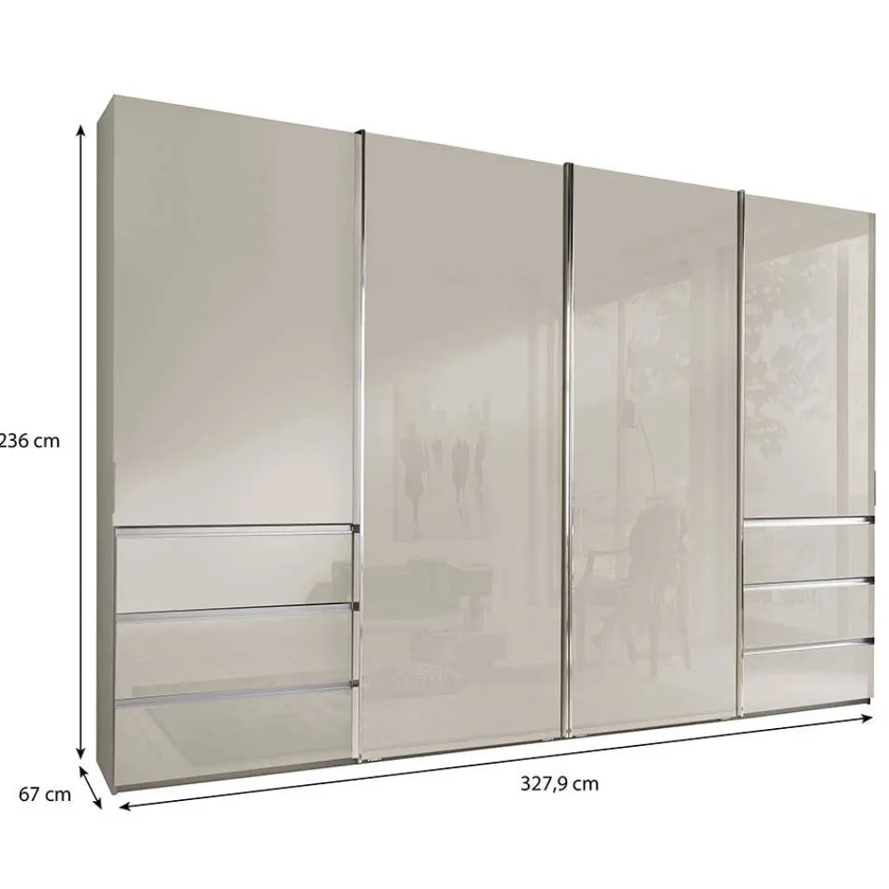 Wohnen Kleiderschränke|Schränke<Kleiderschrank in Champagner Glasfront - Vilicita