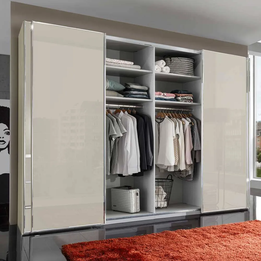 Wohnen Kleiderschränke|Schränke<Kleiderschrank in Champagner Glasfront - Vilicita