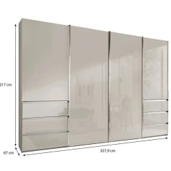 Wohnen Kleiderschränke|Schränke<Kleiderschrank in Champagner Glasfront - Vilicita