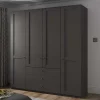 Wohnen Kleiderschränke<Kleiderschrank in Dunkelgrau 4-türig - Mataram