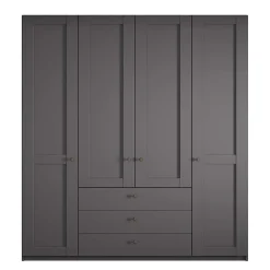 Wohnen Kleiderschränke<Kleiderschrank in Dunkelgrau 4-türig - Mataram