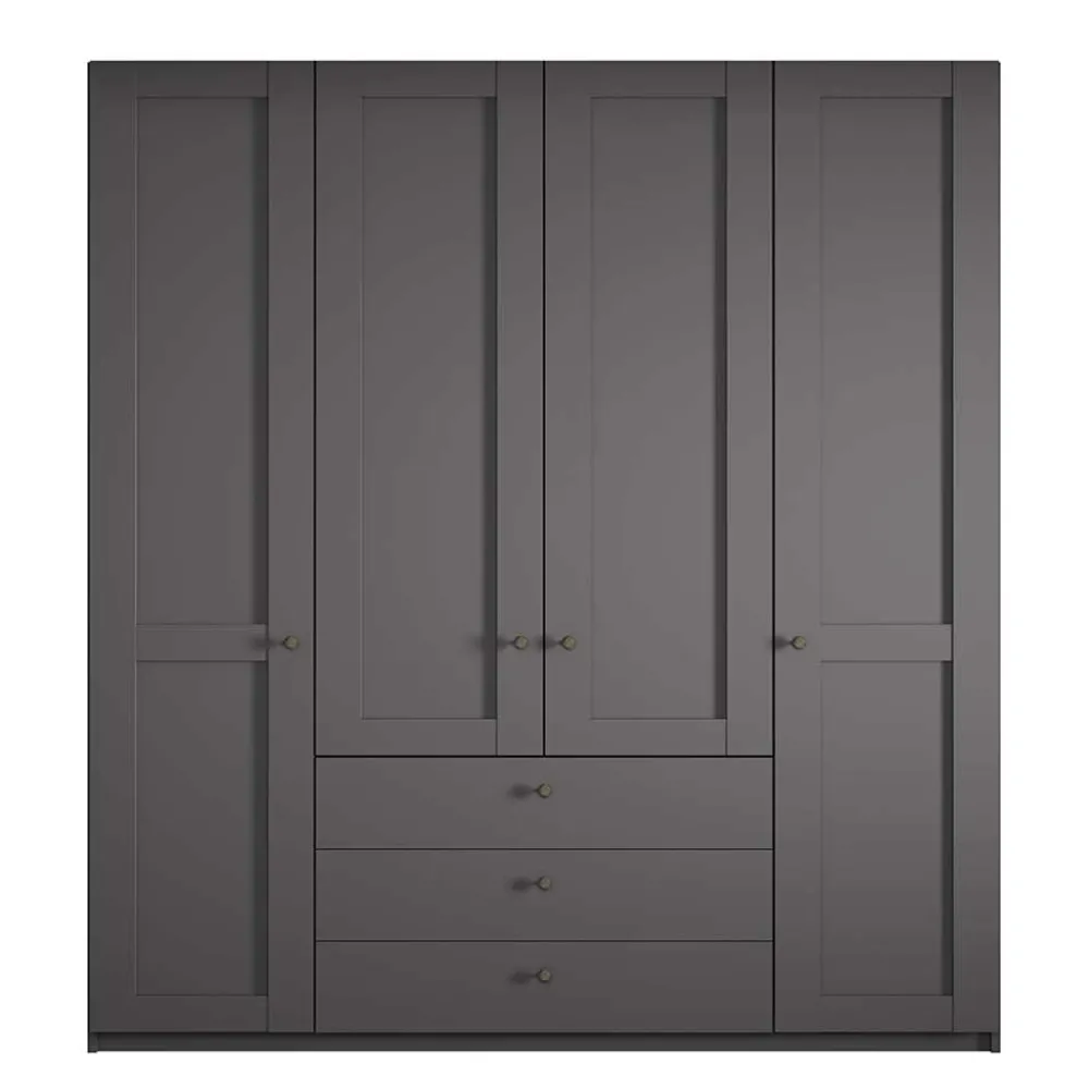 Wohnen Kleiderschränke<Kleiderschrank in Dunkelgrau 4-türig - Mataram
