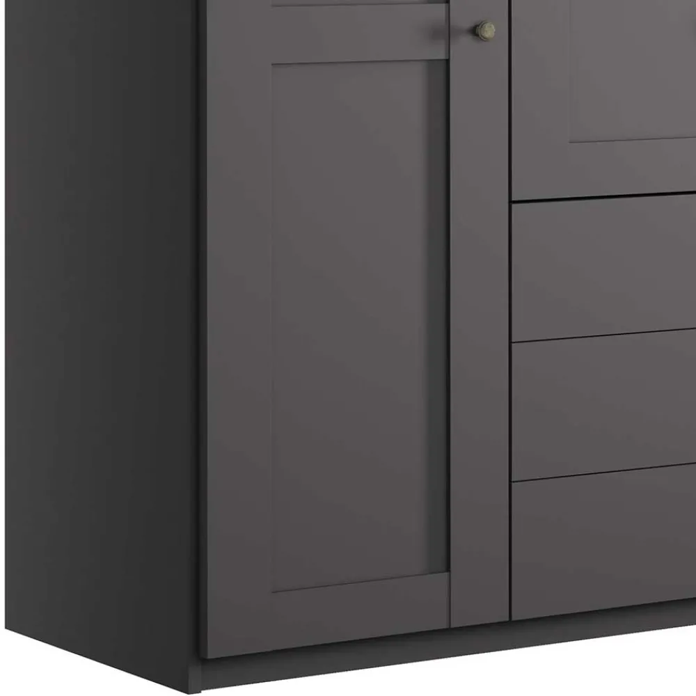 Wohnen Kleiderschränke<Kleiderschrank in Dunkelgrau 4-türig - Mataram