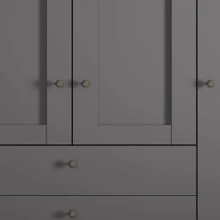 Wohnen Kleiderschränke<Kleiderschrank in Dunkelgrau 4-türig - Mataram