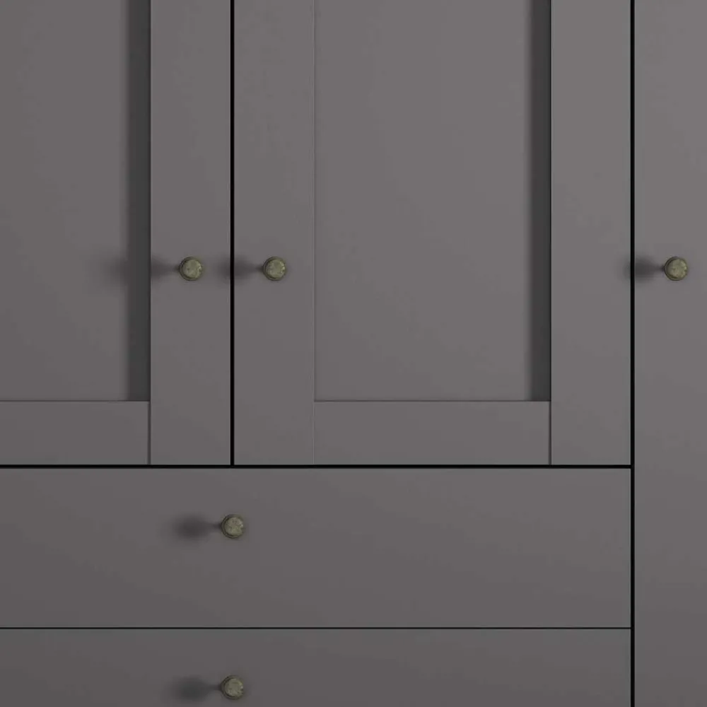 Wohnen Kleiderschränke<Kleiderschrank in Dunkelgrau 4-türig - Mataram