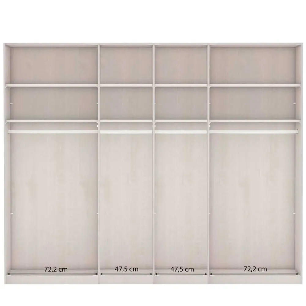Wohnen Kleiderschränke<Kleiderschrank in Eiche Bianco & Spiegel - Paniola