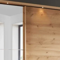 Wohnen Kleiderschränke<Kleiderschrank in Eiche Bianco & Spiegel - Paniola