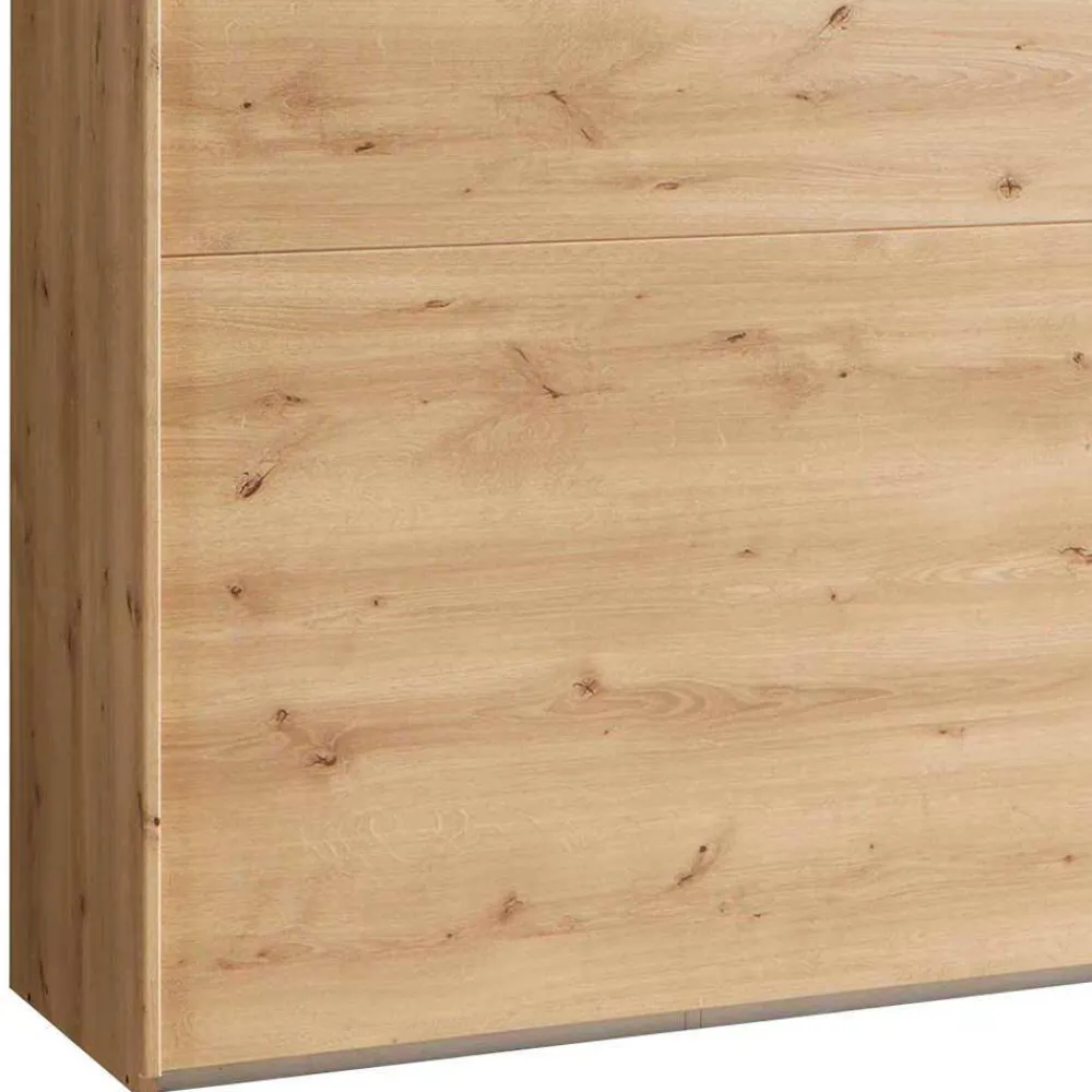 Wohnen Kleiderschränke<Kleiderschrank in Eiche Bianco & Spiegel - Paniola