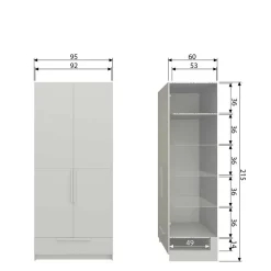 Wohnen Kleiderschränke|Schränke<Kleiderschrank in Hellgrau - Anela