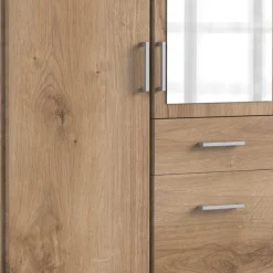 Wohnen Kleiderschränke<Kleiderschrank in Plankeneiche NB mit Spiegel - Osicria