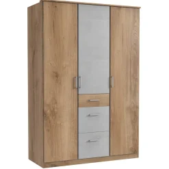 Wohnen Kleiderschränke|Schränke<Kleiderschrank in Plankeneiche & Lichtgrau - Anca