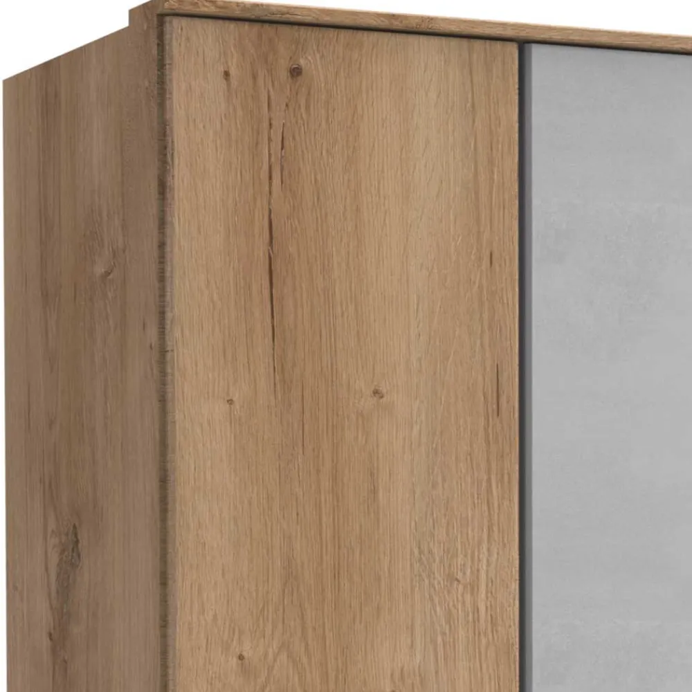 Wohnen Kleiderschränke|Schränke<Kleiderschrank in Plankeneiche & Lichtgrau - Anca