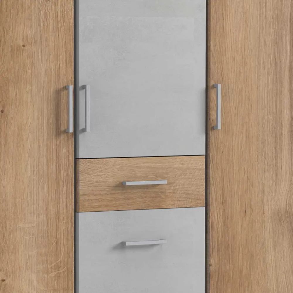Wohnen Kleiderschränke|Schränke<Kleiderschrank in Plankeneiche & Lichtgrau - Anca