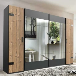 Wohnen Kleiderschränke<Kleiderschrank in Tanne Dekor & Grau - Ardila