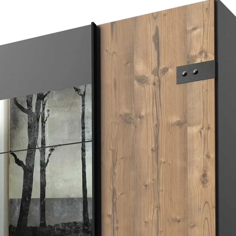 Wohnen Kleiderschränke<Kleiderschrank in Tanne Dekor & Grau - Ardila