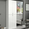 Wohnen Kleiderschränke<Kleiderschrank in Weiß HG & Spiegel - Ejulia (zweiteilig)