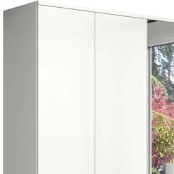 Wohnen Kleiderschränke<Kleiderschrank in Weiß HG & Spiegel - Ejulia (zweiteilig)