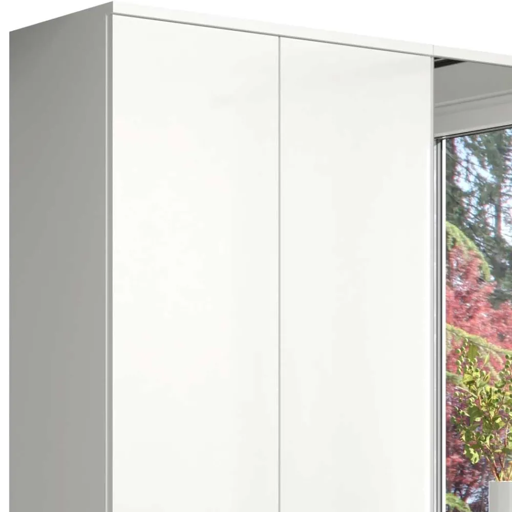 Wohnen Kleiderschränke<Kleiderschrank in Weiß HG & Spiegel - Ejulia (zweiteilig)