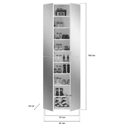 Wohnen Kleiderschränke<Kleiderschrank in Weiß HG & Spiegel - Ejulia (zweiteilig)
