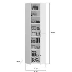 Wohnen Kleiderschränke<Kleiderschrank in Weiß HG & Spiegel - Ejulia (zweiteilig)