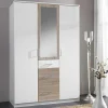 Wohnen Kleiderschränke<Kleiderschrank in Weiß mit Eiche Sägerau NB - Magdelan