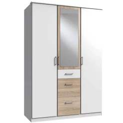 Wohnen Kleiderschränke<Kleiderschrank in Weiß mit Eiche Sägerau NB - Magdelan