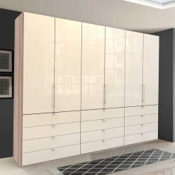 Wohnen Kleiderschränke<Kleiderschrank mit 12 Schubladen & 3 Falttüren - Rativian