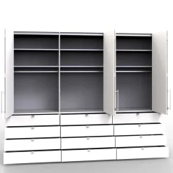Wohnen Kleiderschränke<Kleiderschrank mit 12 Schubladen & 3 Falttüren - Rativian