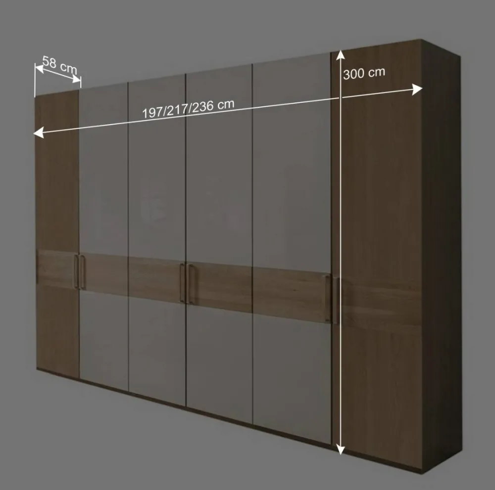 Wohnen Kleiderschränke|Schränke<Kleiderschrank mit 6 Türen 300 cm breit - Emdsiva