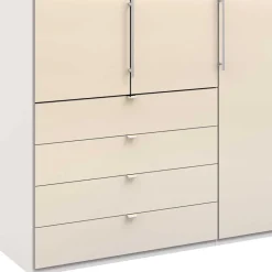Wohnen Kleiderschränke|Schränke<Kleiderschrank mit Glasfront in Cremefarben - Zidarie