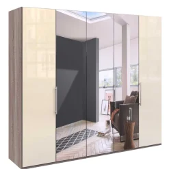 Wohnen Kleiderschränke<Kleiderschrank mit Glasfront - Spiegel & Creme - Bernau