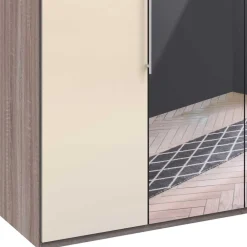 Wohnen Kleiderschränke<Kleiderschrank mit Glasfront - Spiegel & Creme - Bernau