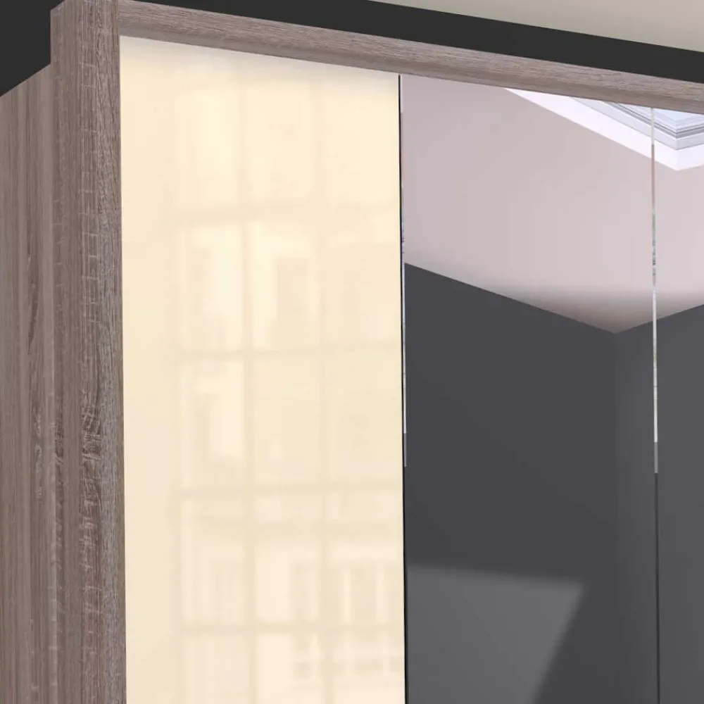 Wohnen Kleiderschränke<Kleiderschrank mit Glasfront - Spiegel & Creme - Bernau