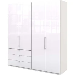 Wohnen Kleiderschränke|Schränke<Kleiderschrank mit Glasfront Weiß - Dolienca