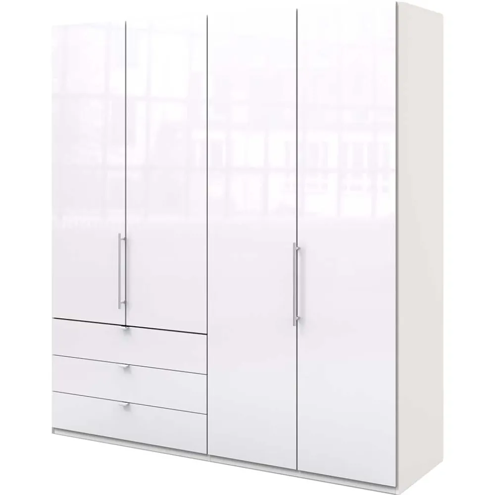 Wohnen Kleiderschränke|Schränke<Kleiderschrank mit Glasfront Weiß - Dolienca