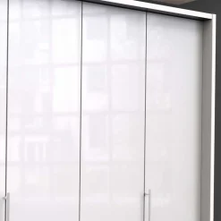 Wohnen Kleiderschränke|Schränke<Kleiderschrank mit Glasfront Weiß - Dolienca