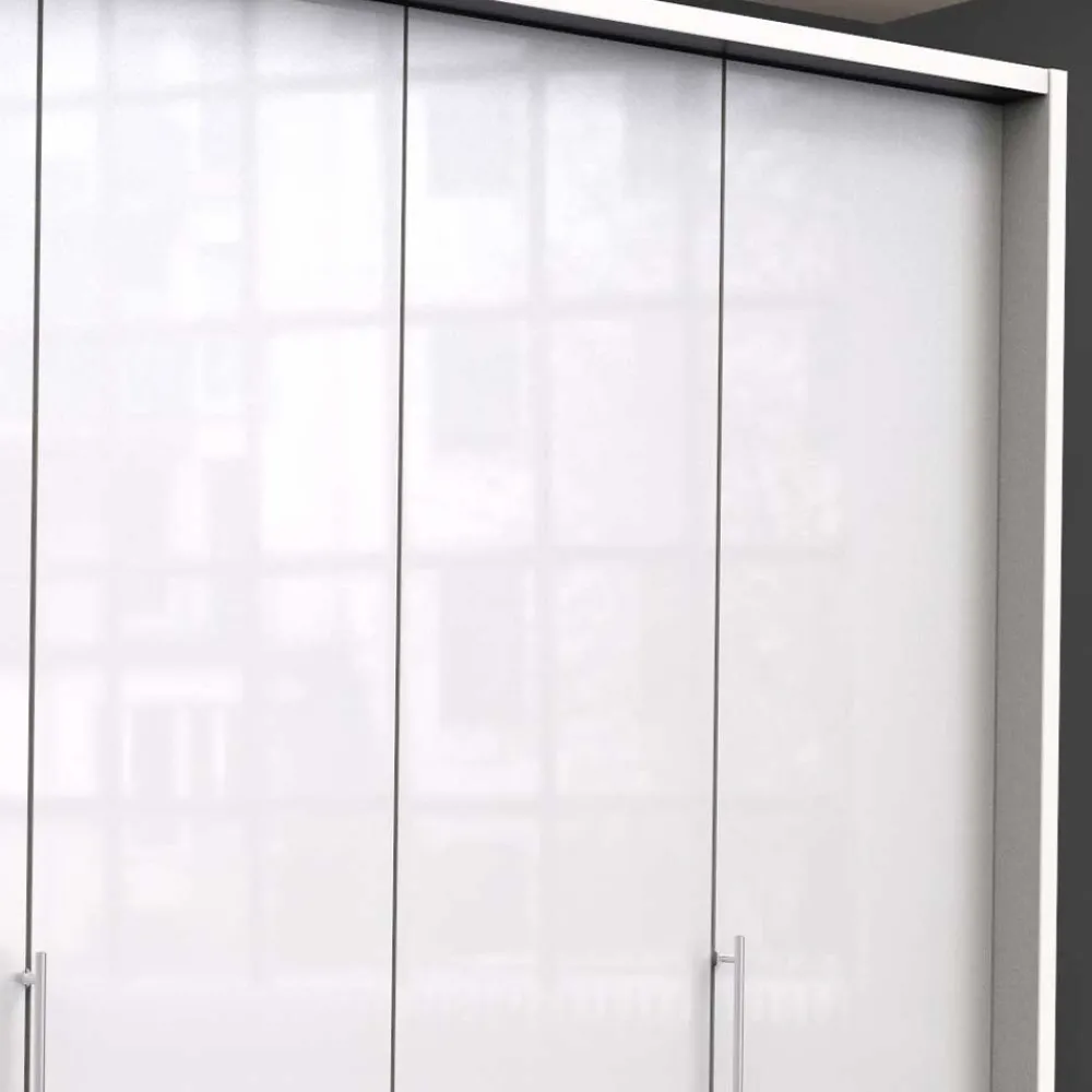 Wohnen Kleiderschränke|Schränke<Kleiderschrank mit Glasfront Weiß - Dolienca