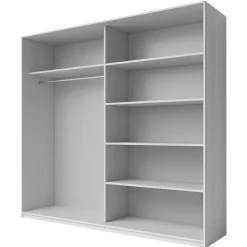 Wohnen Kleiderschränke|Schränke<Kleiderschrank mit Schwebetüren in Esche Weiß - Pruducia