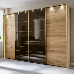 Wohnen Schränke<Kleiderschrank mit Schwebetüren in Dunkelbraun - Vutonia