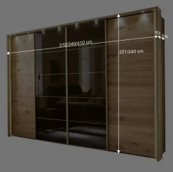 Wohnen Schränke<Kleiderschrank mit Schwebetüren in Dunkelbraun - Vutonia