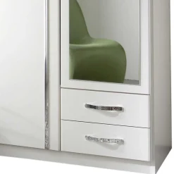 Wohnen Kleiderschränke|Schränke<Kleiderschrank mit Spiegel in Weiß & Chrom - Miracella