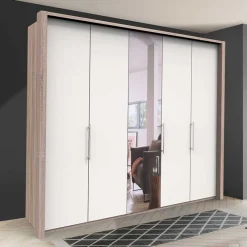 Wohnen Kleiderschränke<Kleiderschrank mit Spiegeltür & 2 Falttüren - Vaclyn