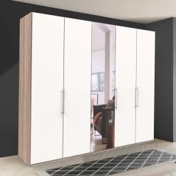 Wohnen Kleiderschränke<Kleiderschrank mit Spiegeltür & 2 Falttüren - Vaclyn