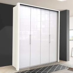 Wohnen Kleiderschränke|Schränke<Kleiderschrank mit zwei Falttüren in Weiß - Dolienca