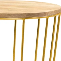 Wohnen Tische<Kleiner Tisch in Eiche Bianco & Bronze - Leano