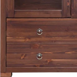 Wohnen Highboards|Vitrinen<Kleiner Vitrinenschrank in Dunkelbraun - Luvin