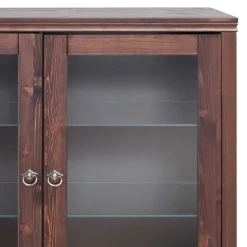 Wohnen Highboards|Vitrinen<Kleiner Vitrinenschrank in Dunkelbraun - Luvin