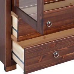 Wohnen Highboards|Vitrinen<Kleiner Vitrinenschrank in Dunkelbraun - Luvin