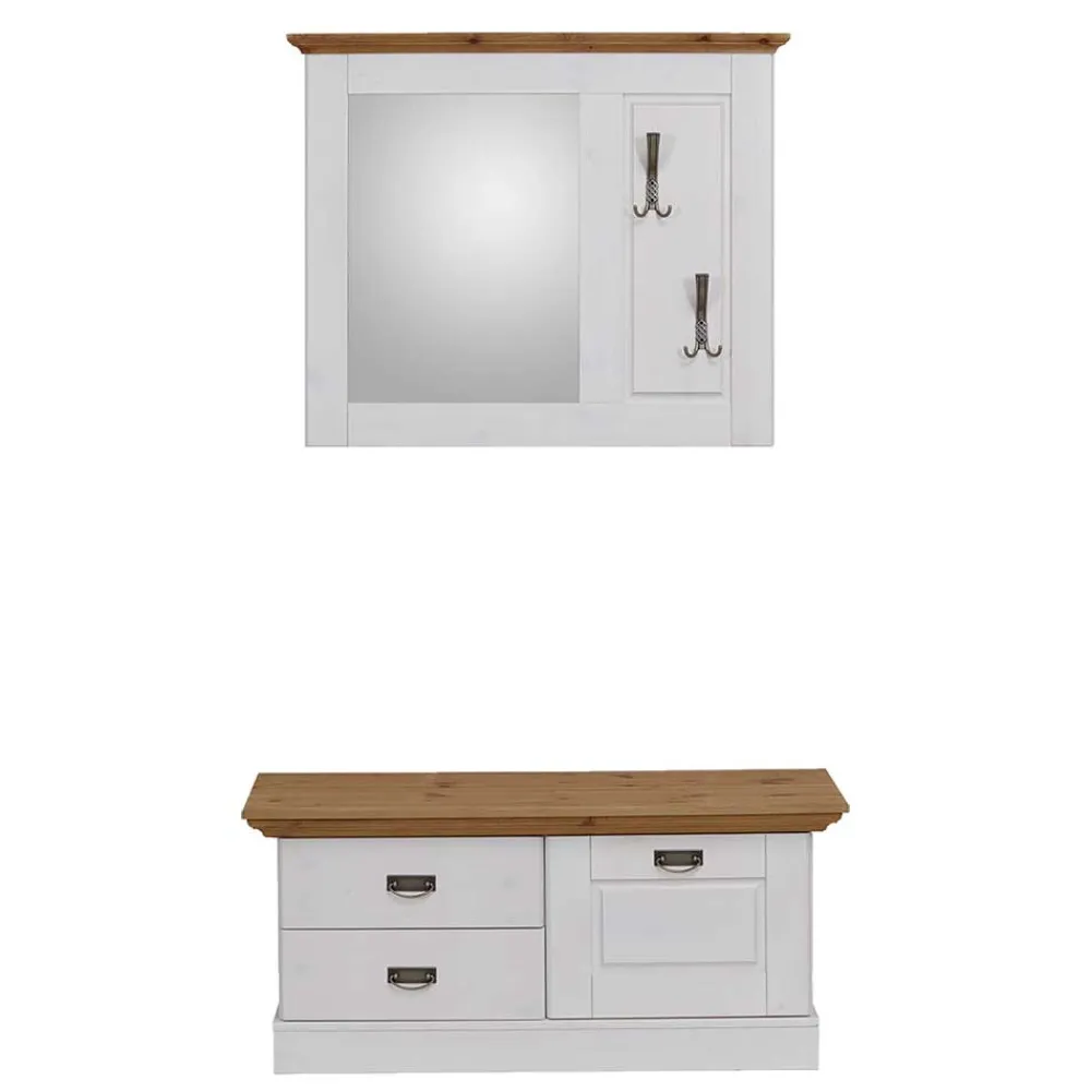 Wohnen Garderoben<Kleines Garderoben Set Lugon im Landhausstil (zweiteilig)