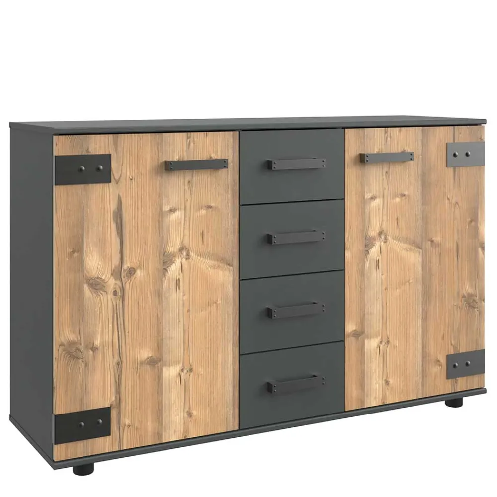 Wohnen Sideboards<Kleines Sideboard in Tannen Dekor - Ardila